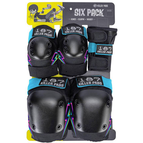 187 Killer Adult Six Pack Pad Set - Electric Bolt
