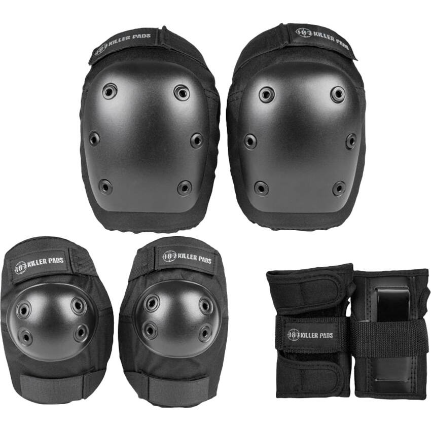 187 Killer Junior Street Pack Knee/Elbow/Wrist Pad Set - Black