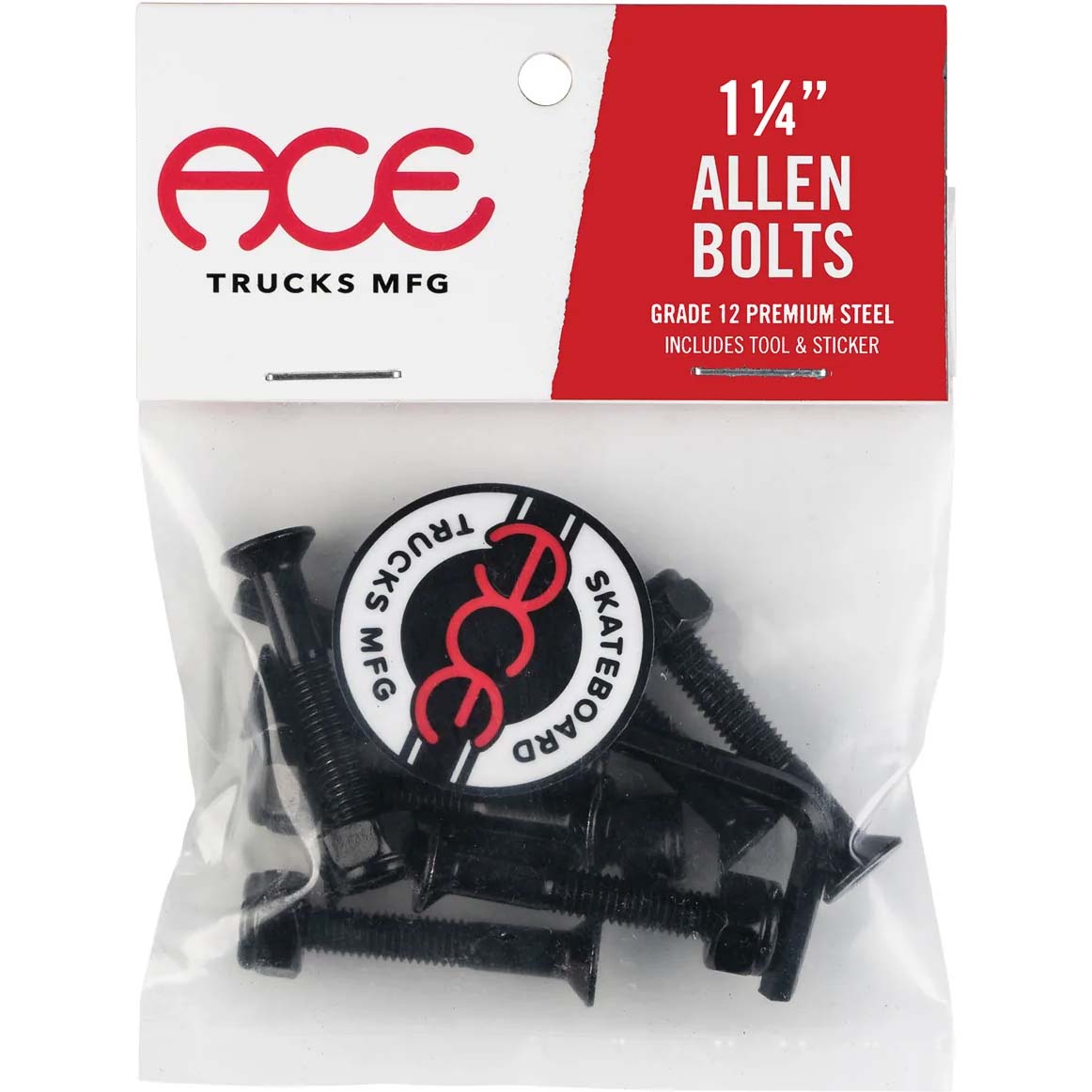 Ace Trucks Allen Skateboard Truck Bolts - Black 1 1/4"