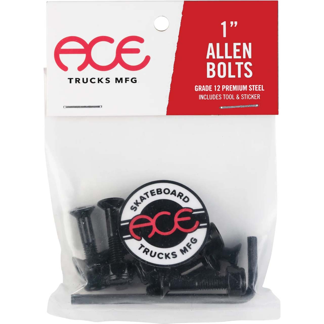 Ace Trucks Allen Skateboard Truck Bolts - Black 1"