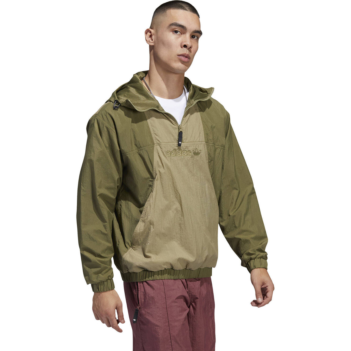 Adidas Skateboarding Anorak Windbreaker Jacket - Olive Green