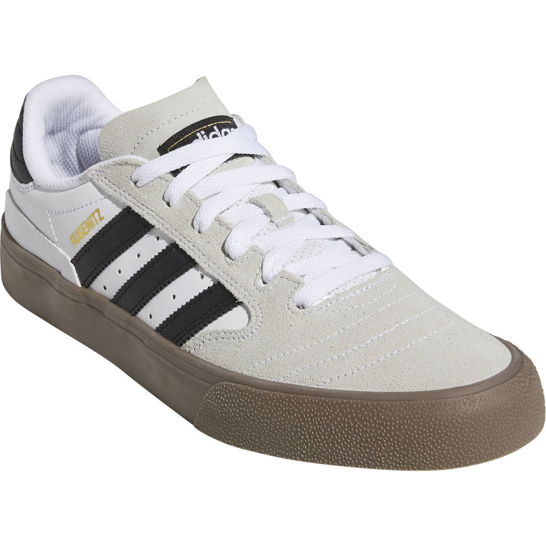 Adidas Skateboarding Busenitz Vulc II Skate Shoes - White/Black/Gold