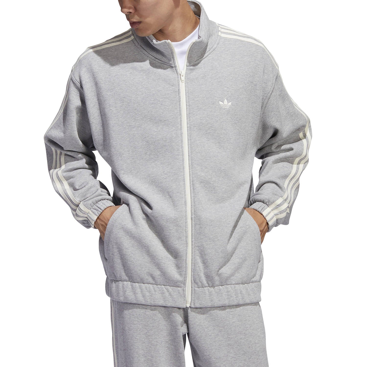 Adidas Skateboarding Fleece SF Jacket - Grey/White