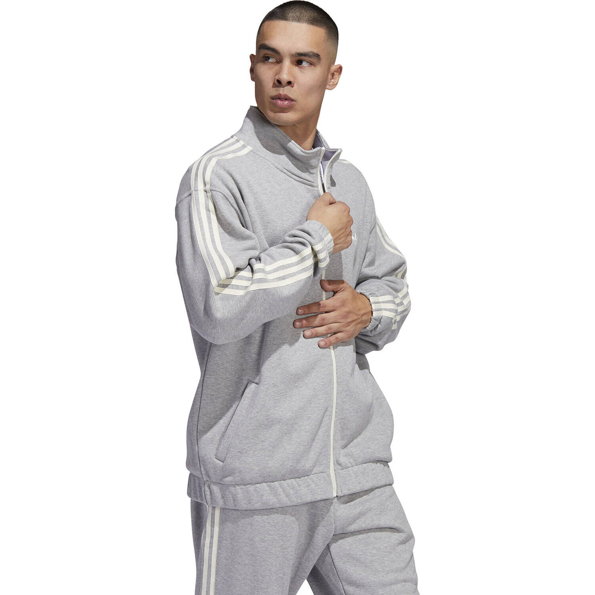 Adidas Skateboarding Fleece SF Jacket - Grey/White