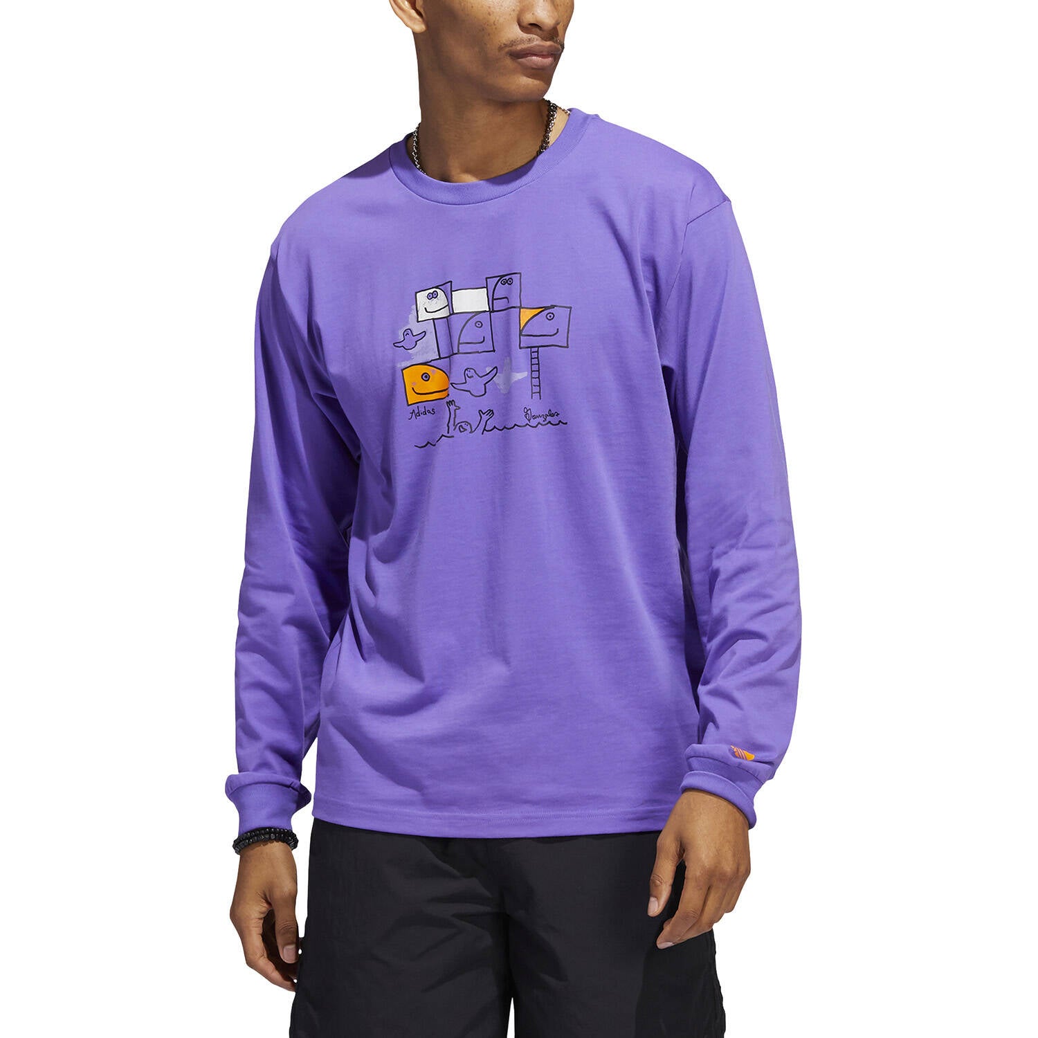 Adidas Skateboarding G Shmoo Long Sleeve T Shirt - Purple/Multi