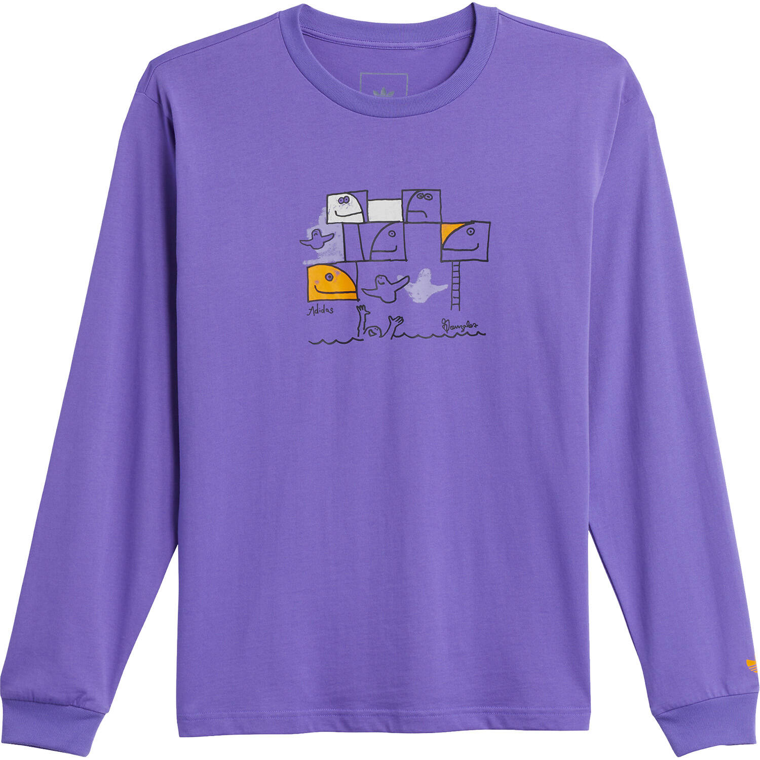 Adidas Skateboarding G Shmoo Long Sleeve T Shirt - Purple/Multi