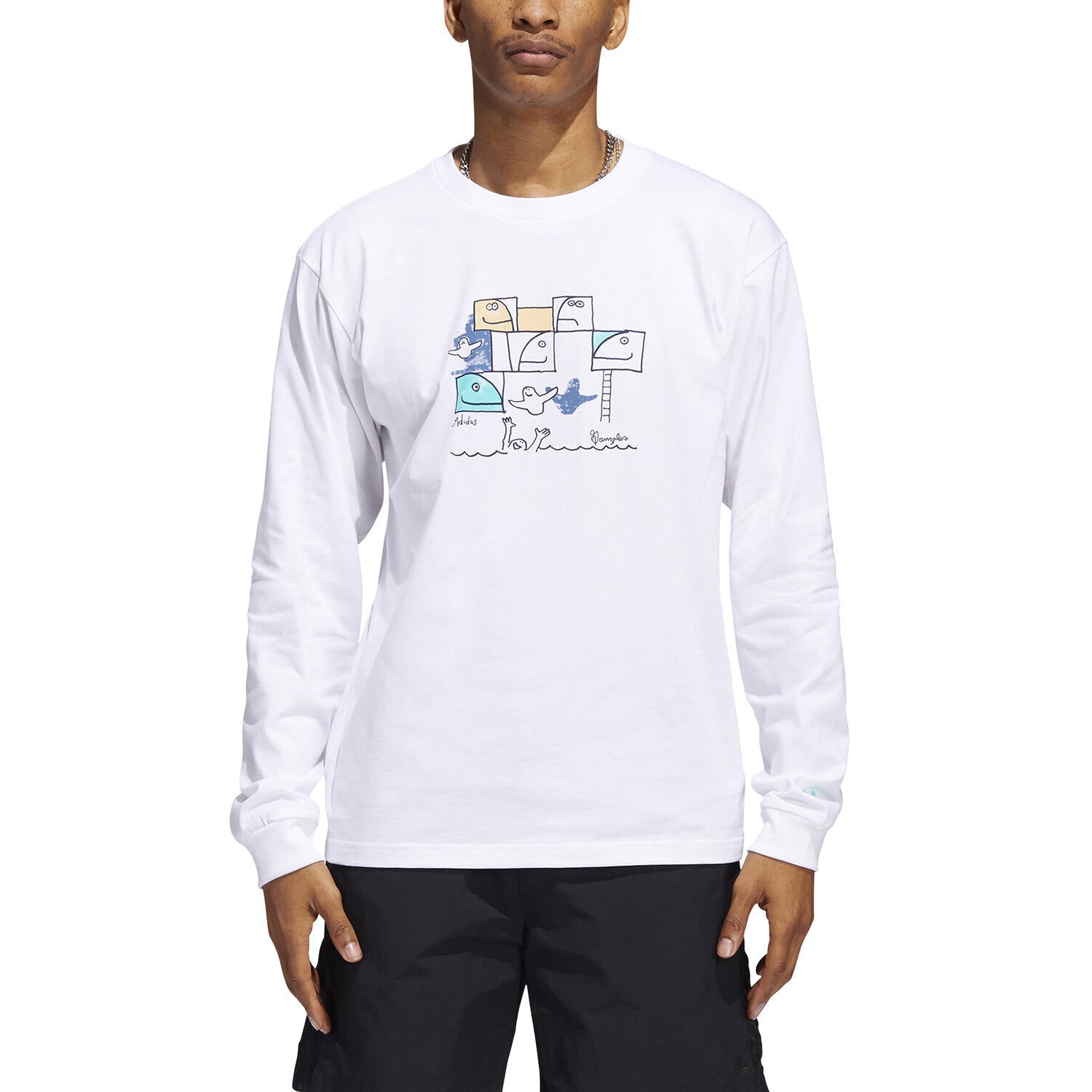 Adidas Skateboarding G Shmoo Long Sleeve T Shirt - White