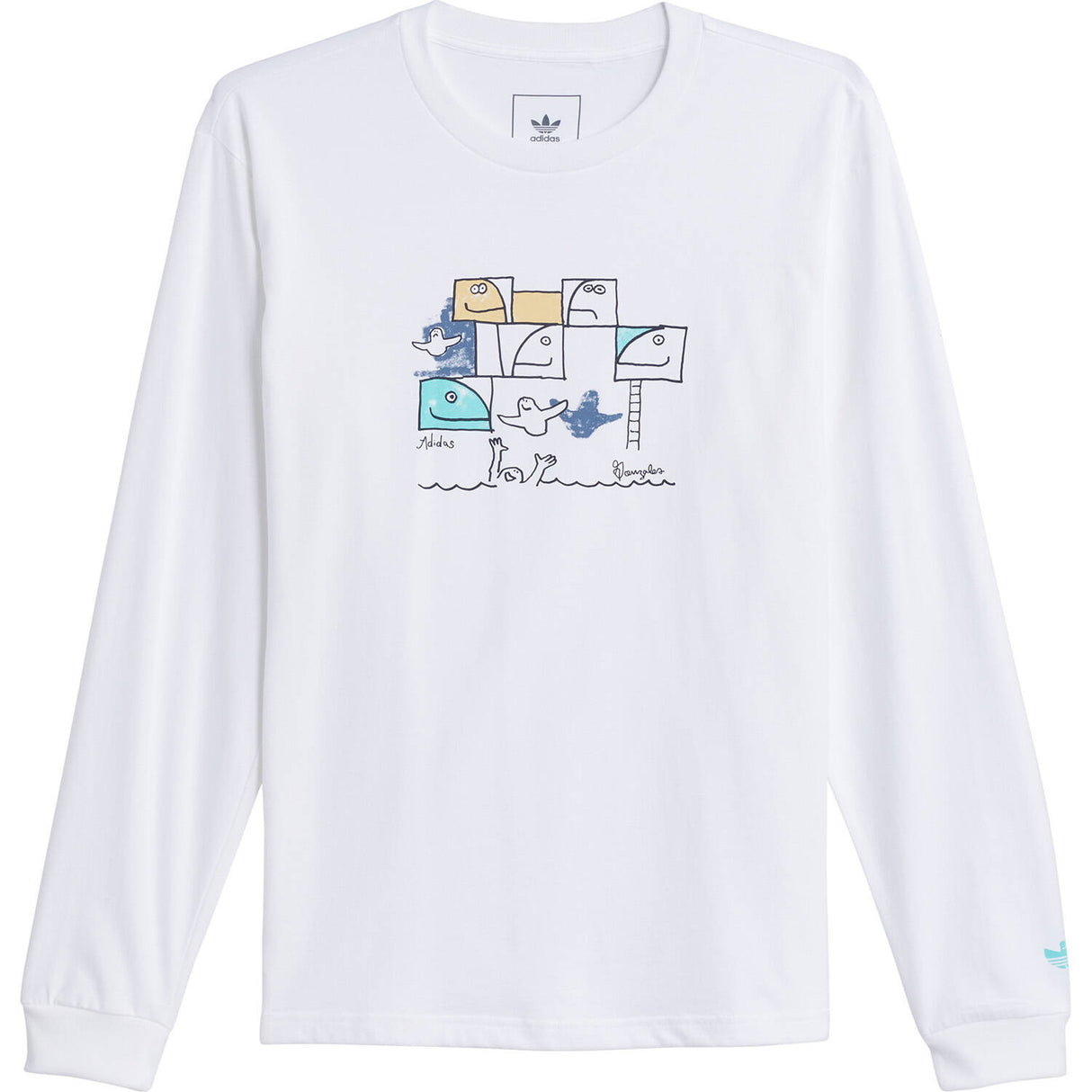Adidas Skateboarding G Shmoo Long Sleeve T Shirt - White