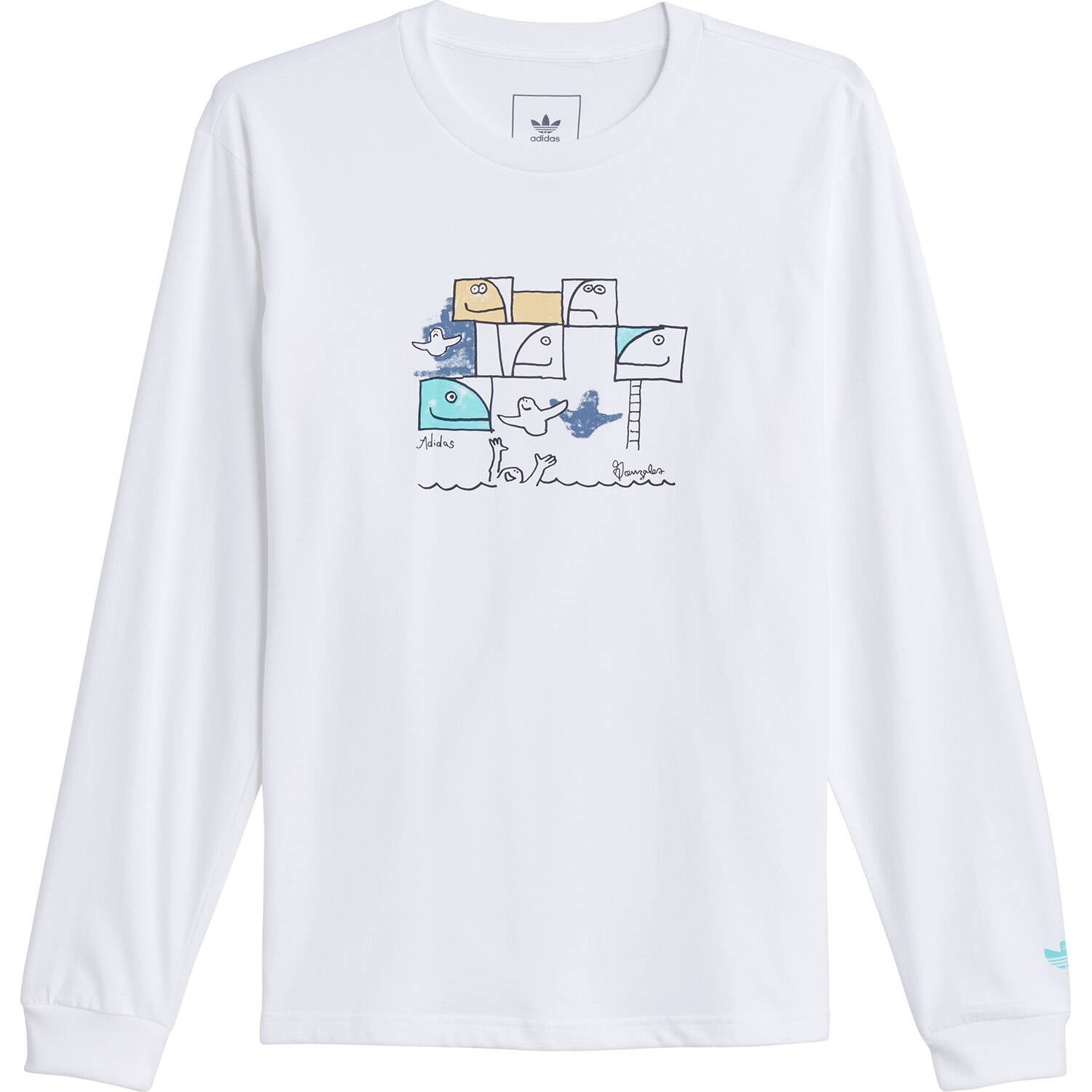 Adidas Skateboarding G Shmoo Long Sleeve T Shirt - White