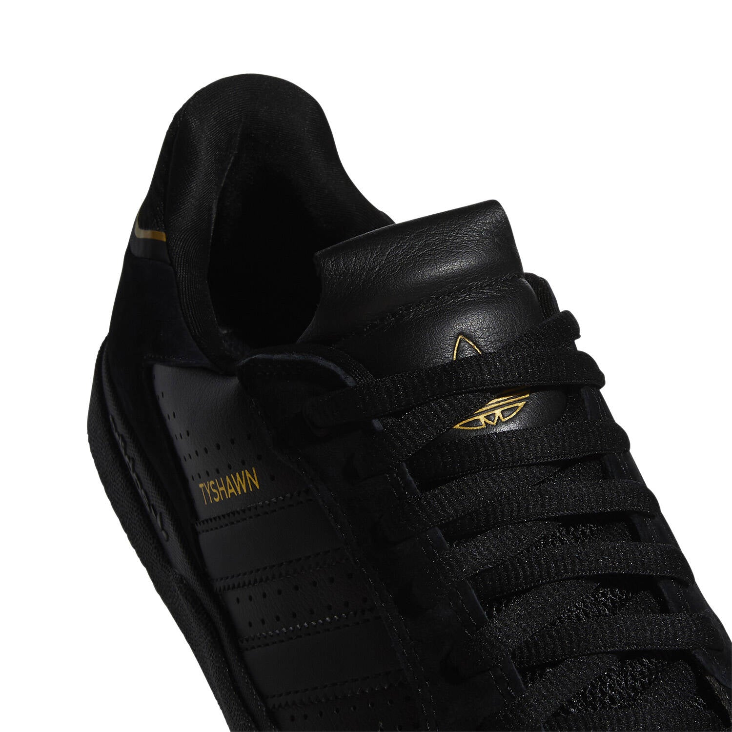 Adidas Skateboarding Tyshawn Low Skate Shoes - Black/Black/Gold