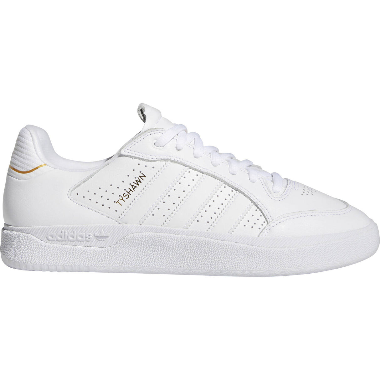 Adidas Skateboarding Tyshawn Low Skate Shoes - White/White/Gold