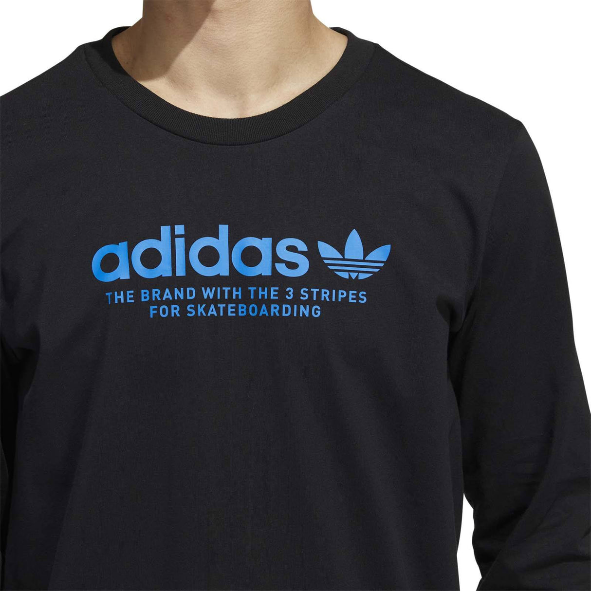 Adidas 4.0 Logo LS T Shirt - Black/Blue Bird