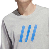 Adidas Cur3 LS T Shirt - Grey/Blue Bird