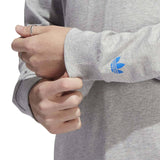 Adidas Cur3 LS T Shirt - Grey/Blue Bird