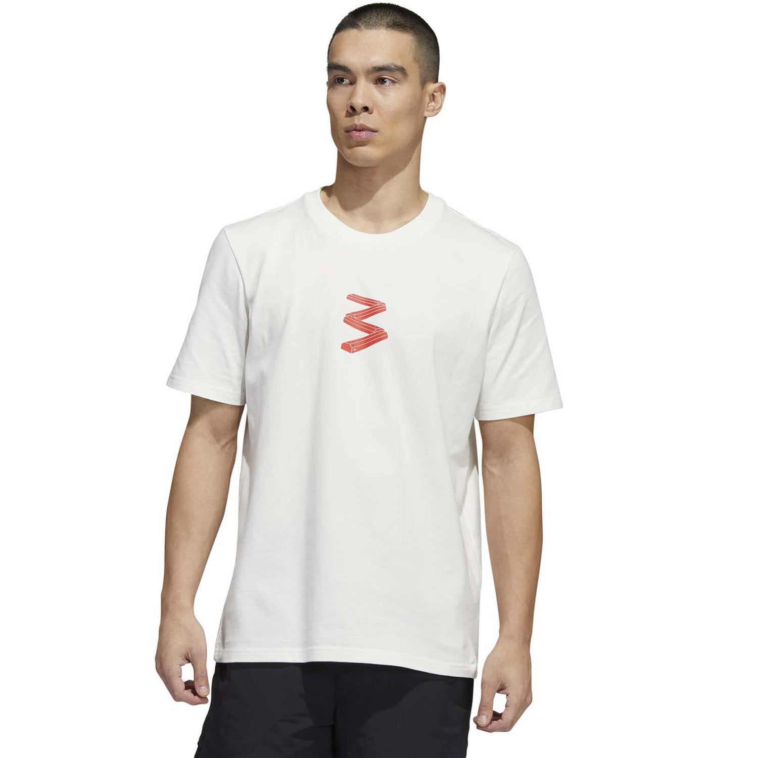 Adidas Curb SS T Shirt - Core White/Bright Red