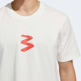 Adidas Curb SS T Shirt - Core White/Bright Red