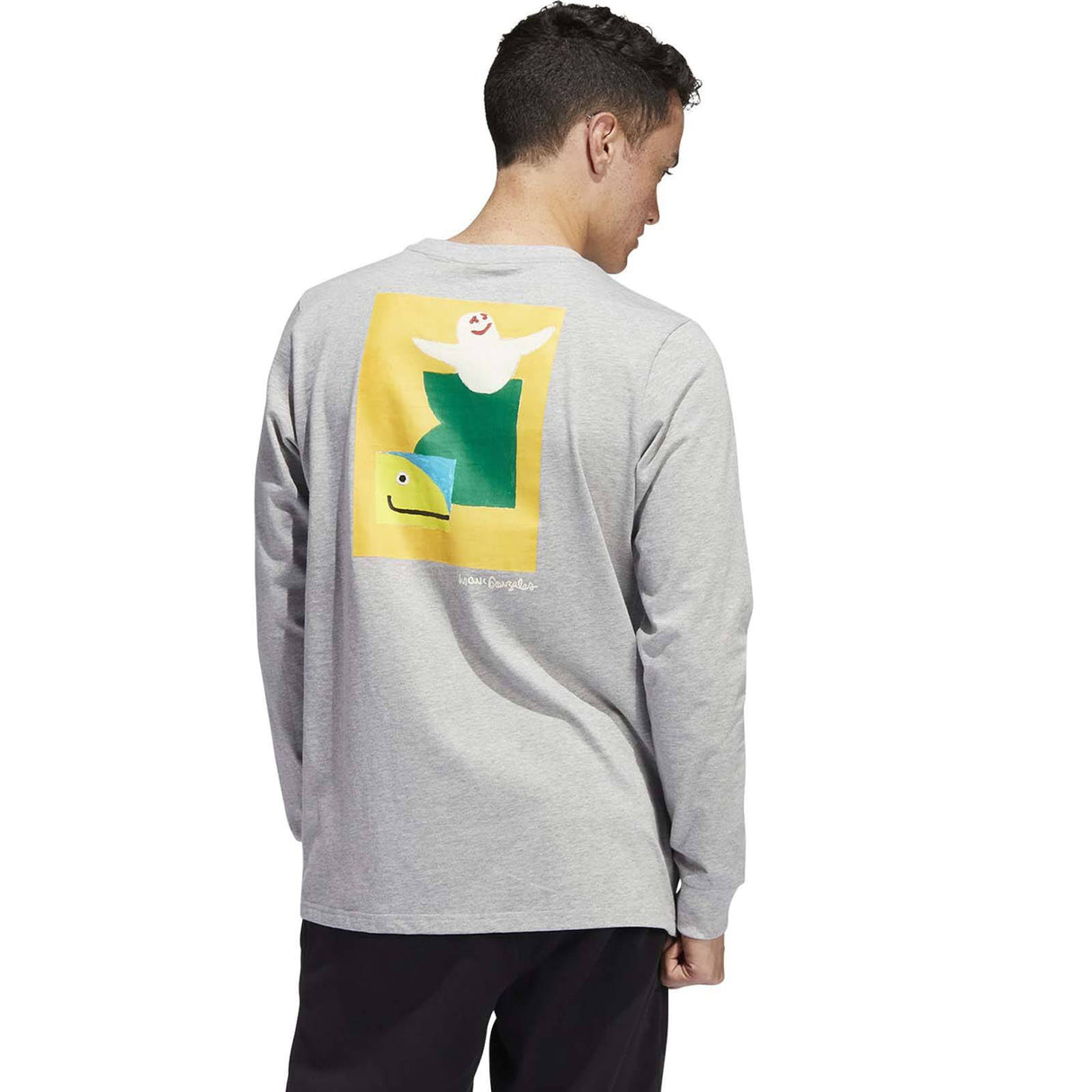 Adidas Shmoofoil Painted LS T Shirt - Grey/Multi