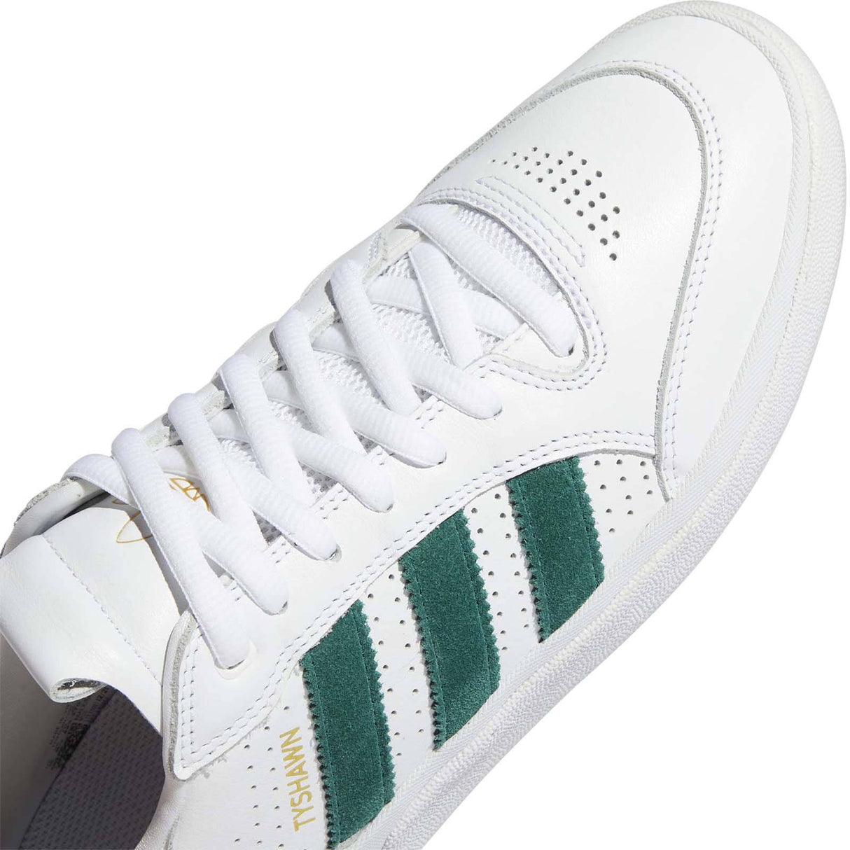 Adidas Tyshawn Low Skate Shoes - White/Green/Gold