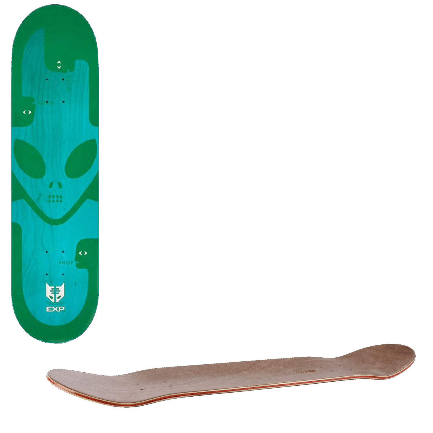 Alien Workshop EXP Skateboard Deck - Green 8.5''
