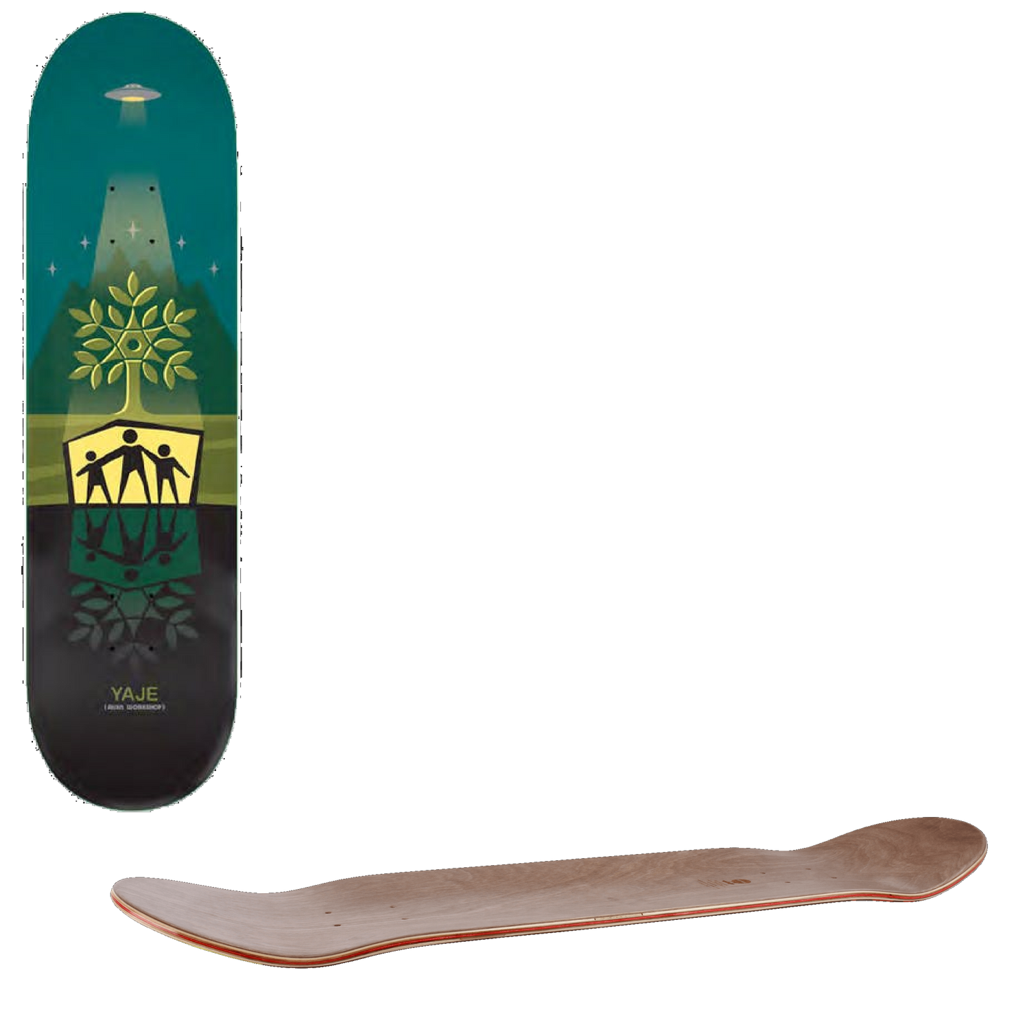 Alien Workshop Yaje Shelter Skateboard Deck - Green 8.125''