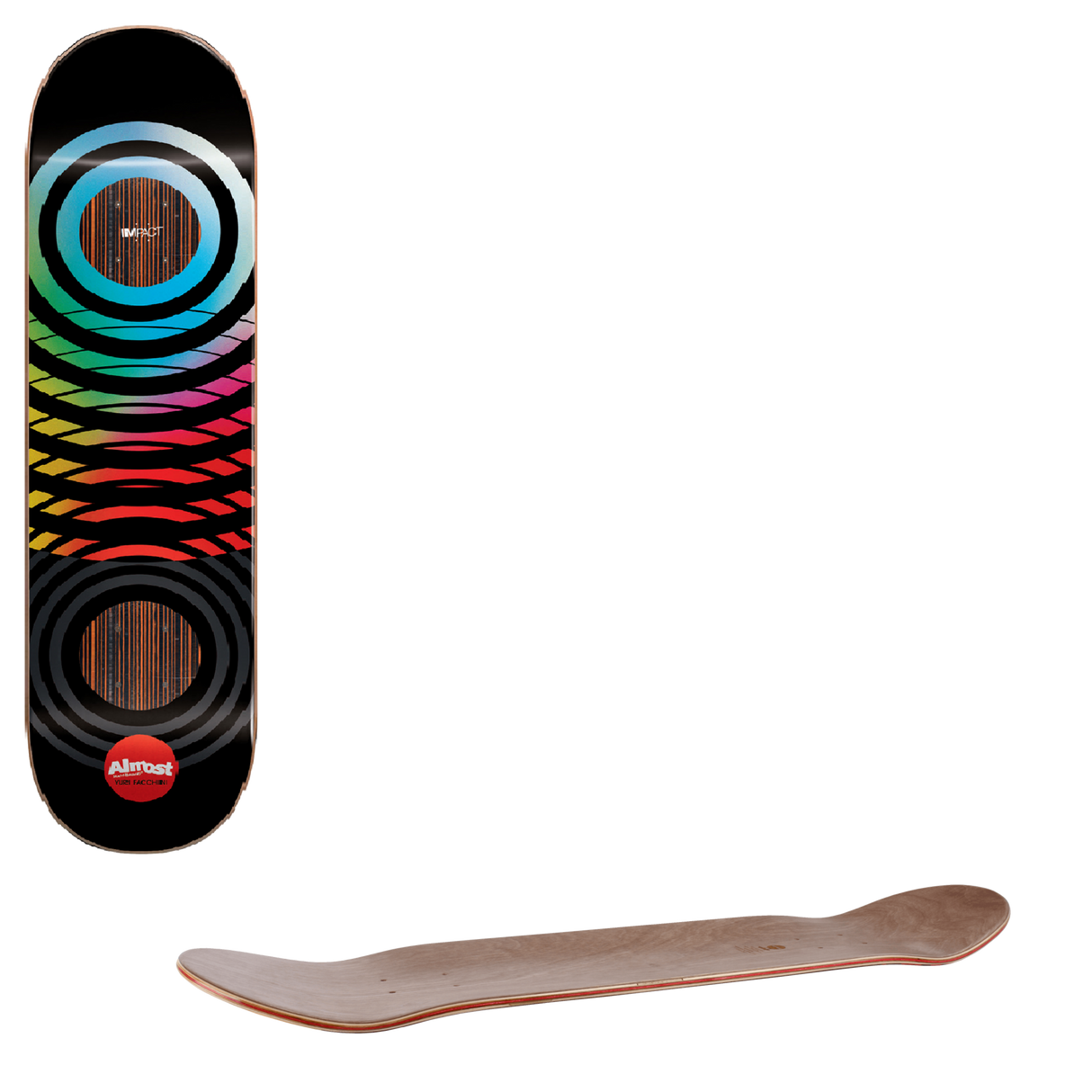Almost Black Blur Impact Skateboard Deck - Yuri 8.5"