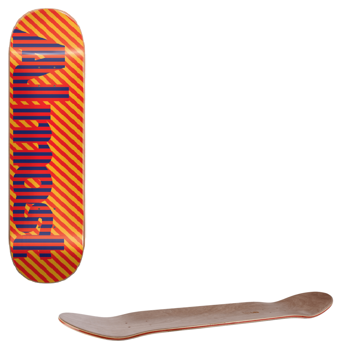 Almost Stripes Skateboard Deck - Orange 7.75"