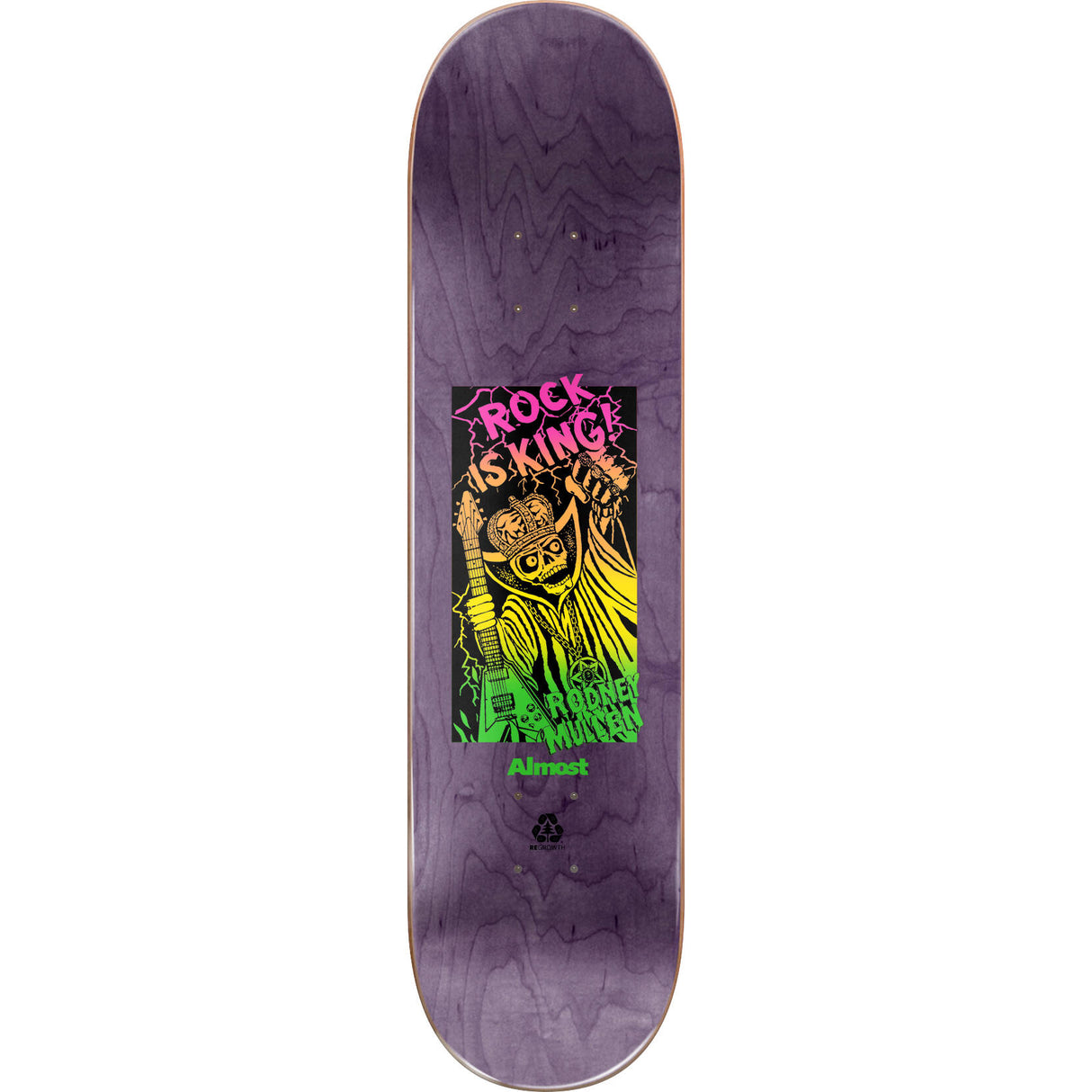 Almost Mullen King R7 Skateboard Deck - Black & White 7.75"