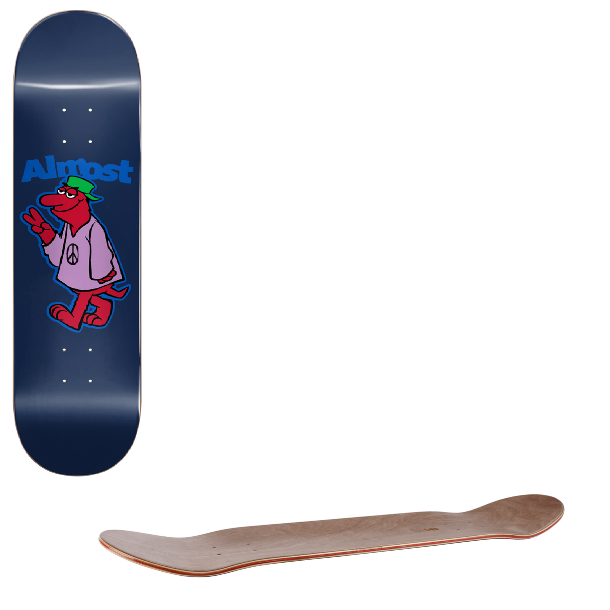 Almost Peace Out Skateboard Deck - Blue 8.375"
