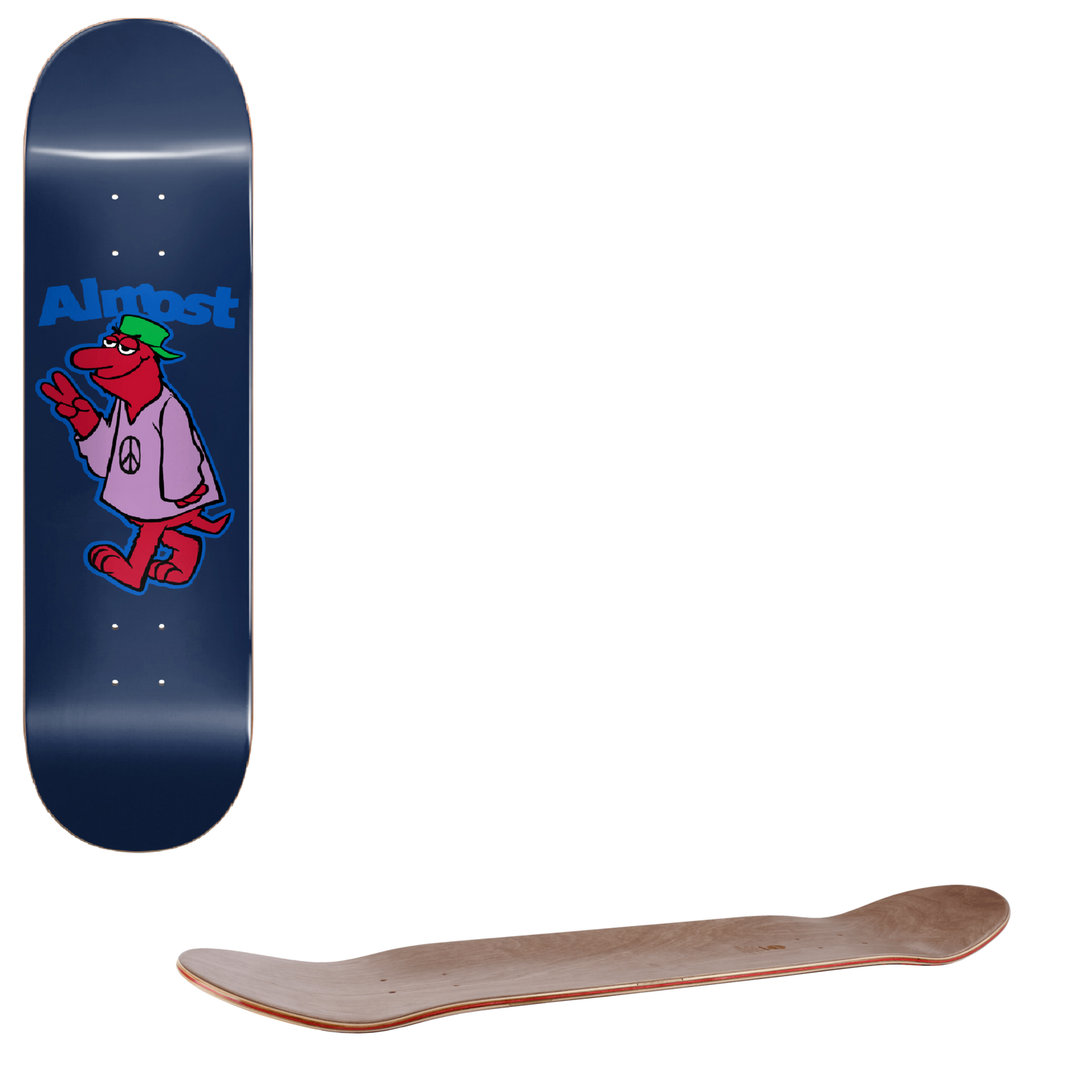 Almost Peace Out Skateboard Deck - Blue 8.375"