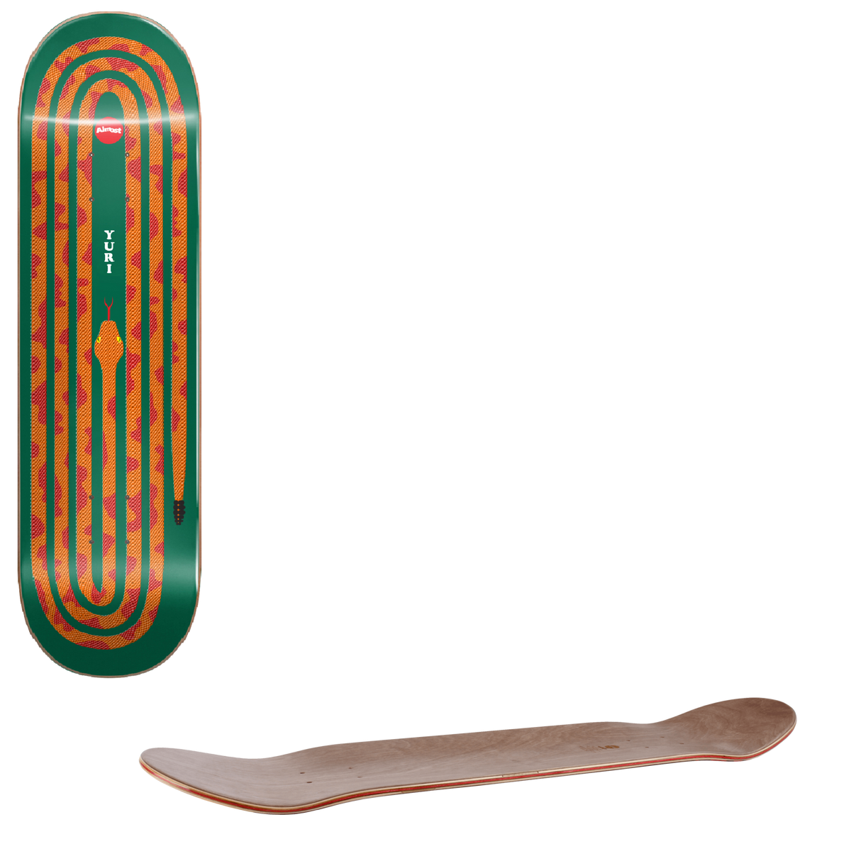 Almost Yuri Snake Pit R7 Skateboard Deck - Orange 8.125"