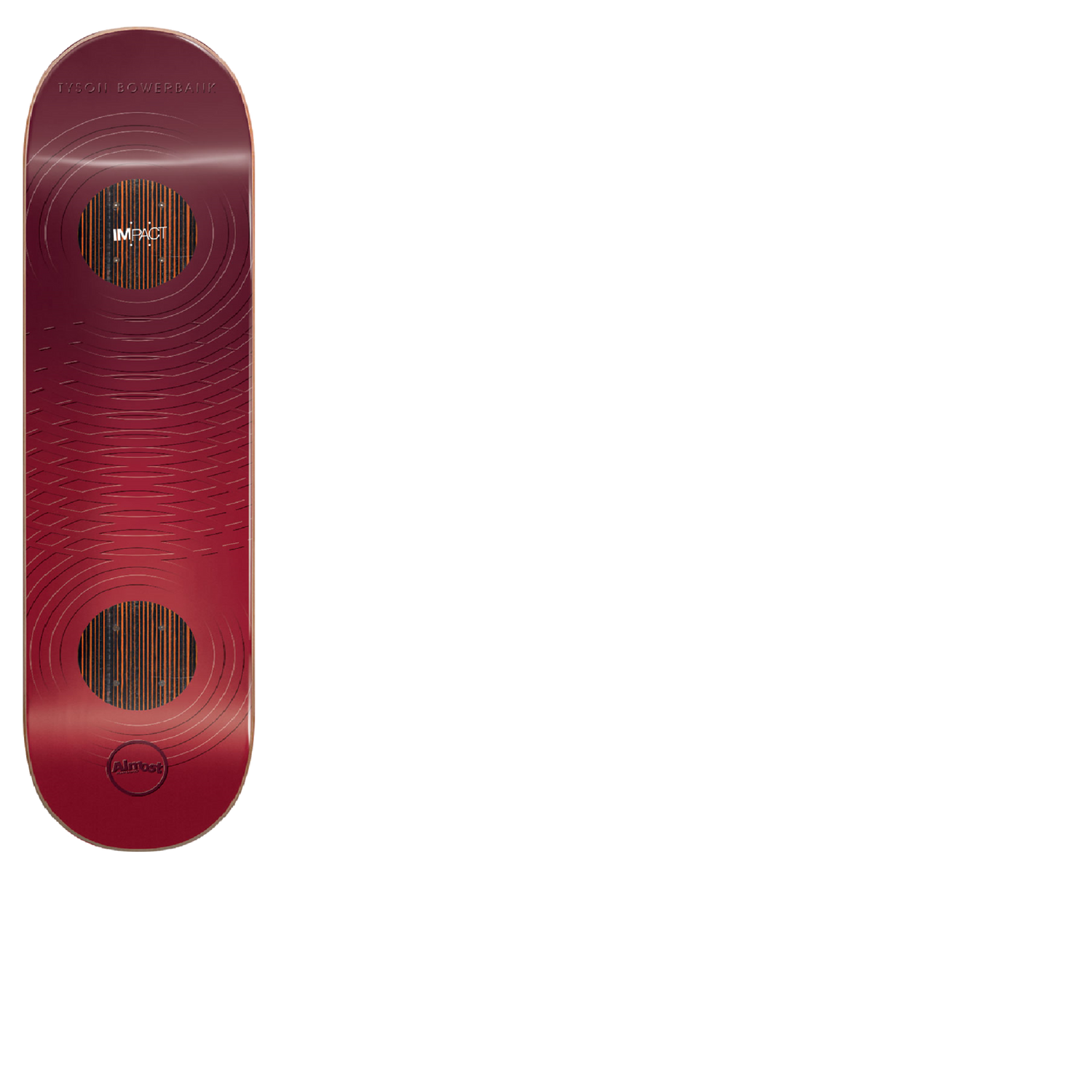Almost Raised Rings IMPACT Skateboard Deck - Bowerbank 8.25"