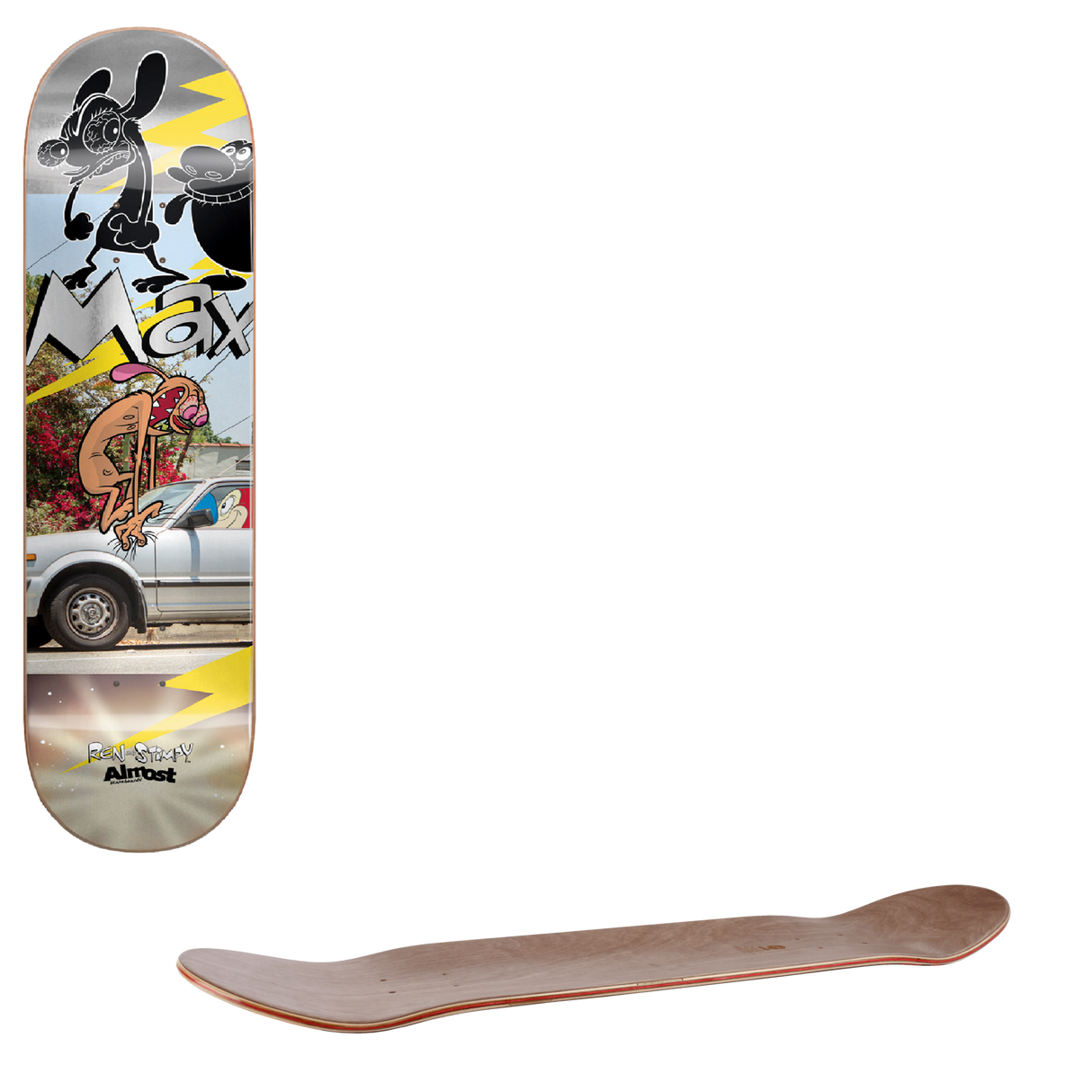 Almost Ren & Stimpy R7 Skateboard Deck - Max Road Rage 8.5"