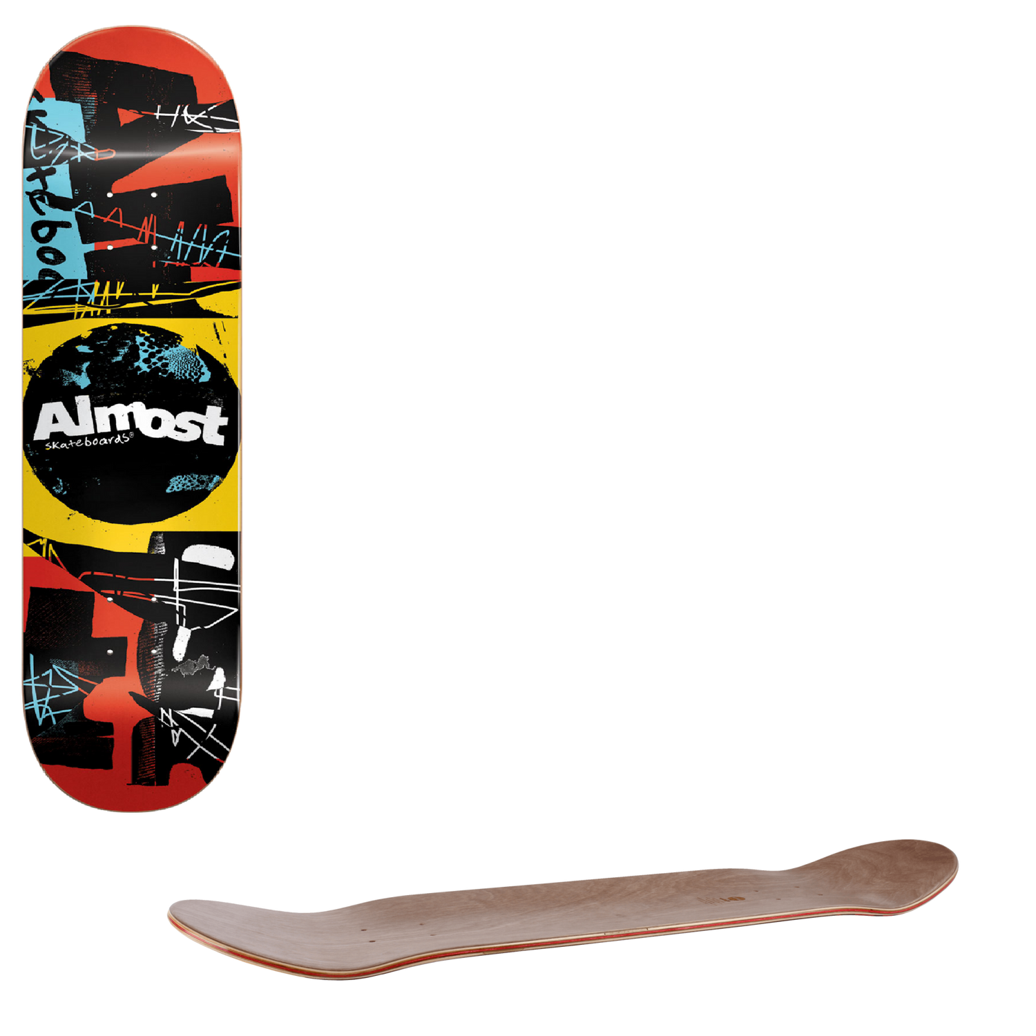 Almost Scum Punk Skateboard Deck - Red 8.125"