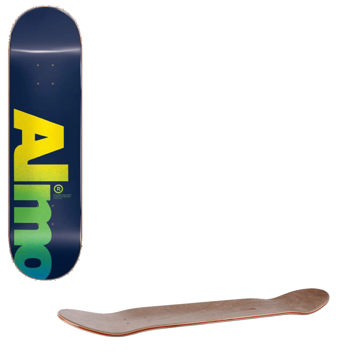 Almost Fall Off Logo Skateboard Deck - Blue 8.5''