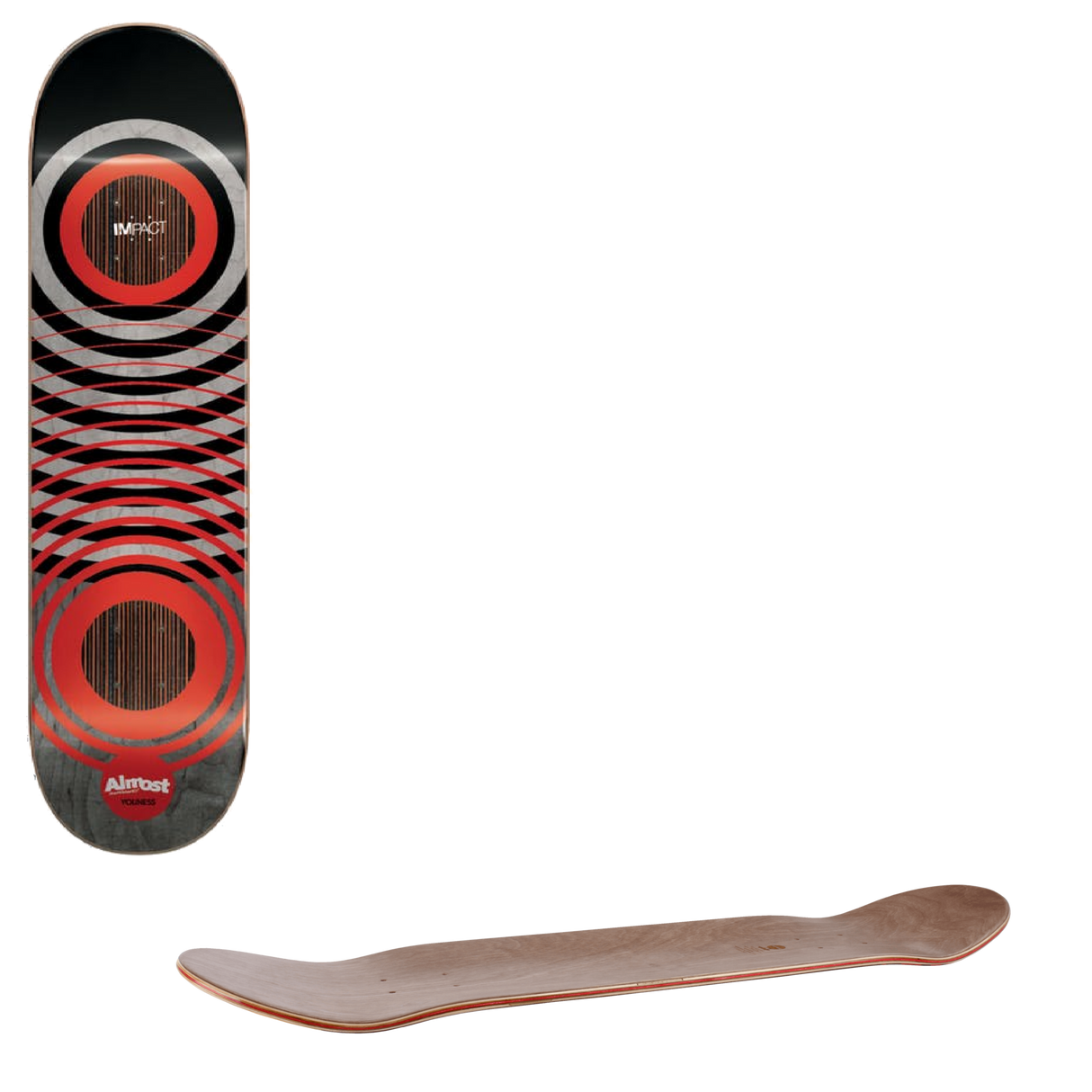 Almost Interweave Rings Impact Skateboard Deck - Youness 8.25''