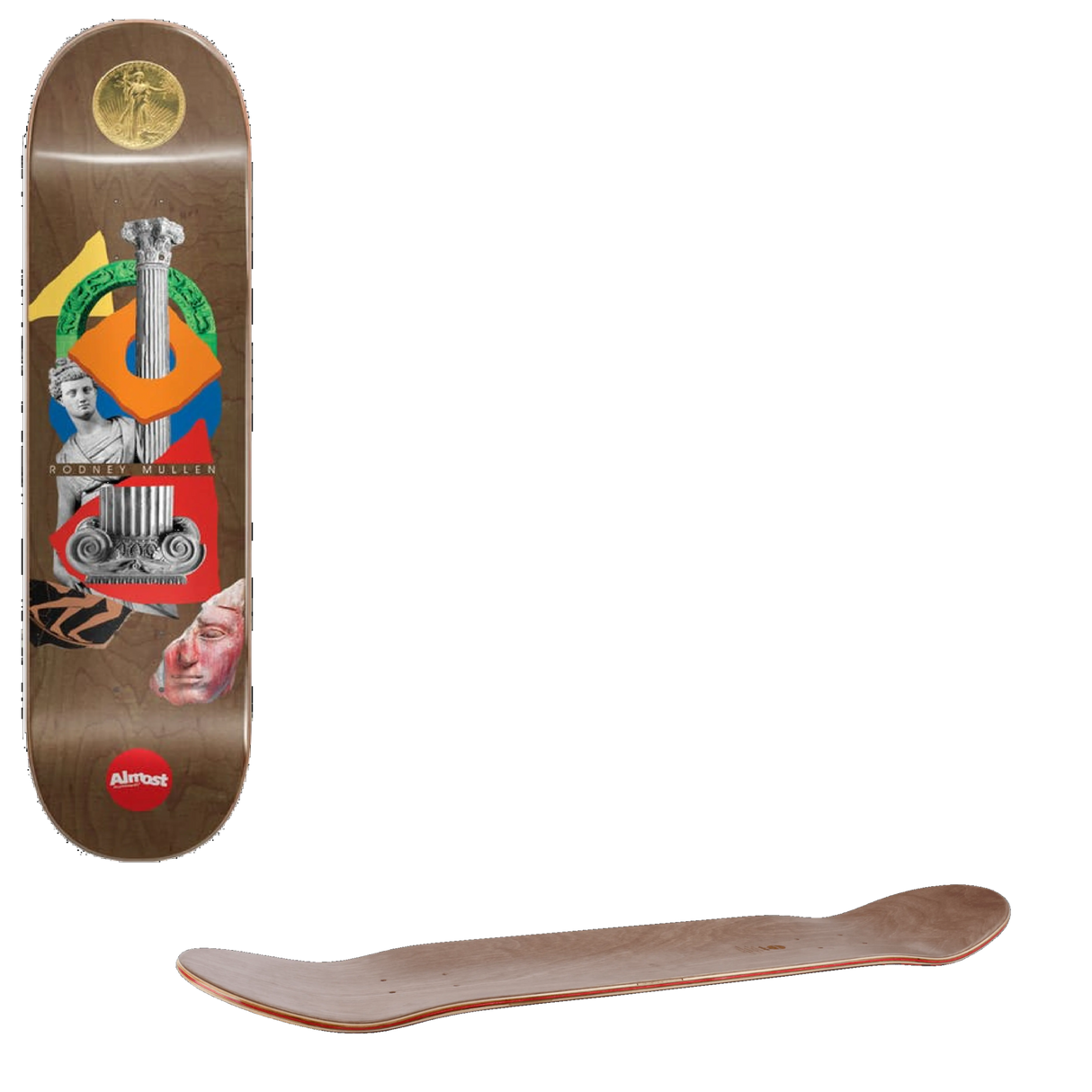 Almost Relics R7 Mullen Skateboard Deck - Brown 7.75''
