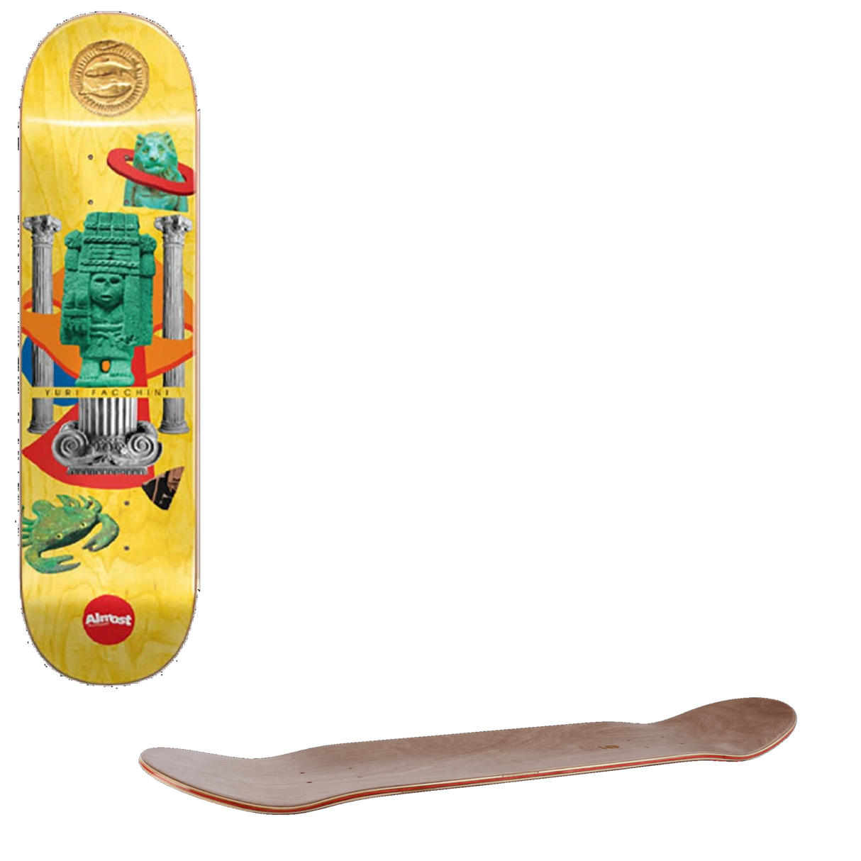 Almost Relics R7 Yuri Skateboard Deck - Yellow 8.25''