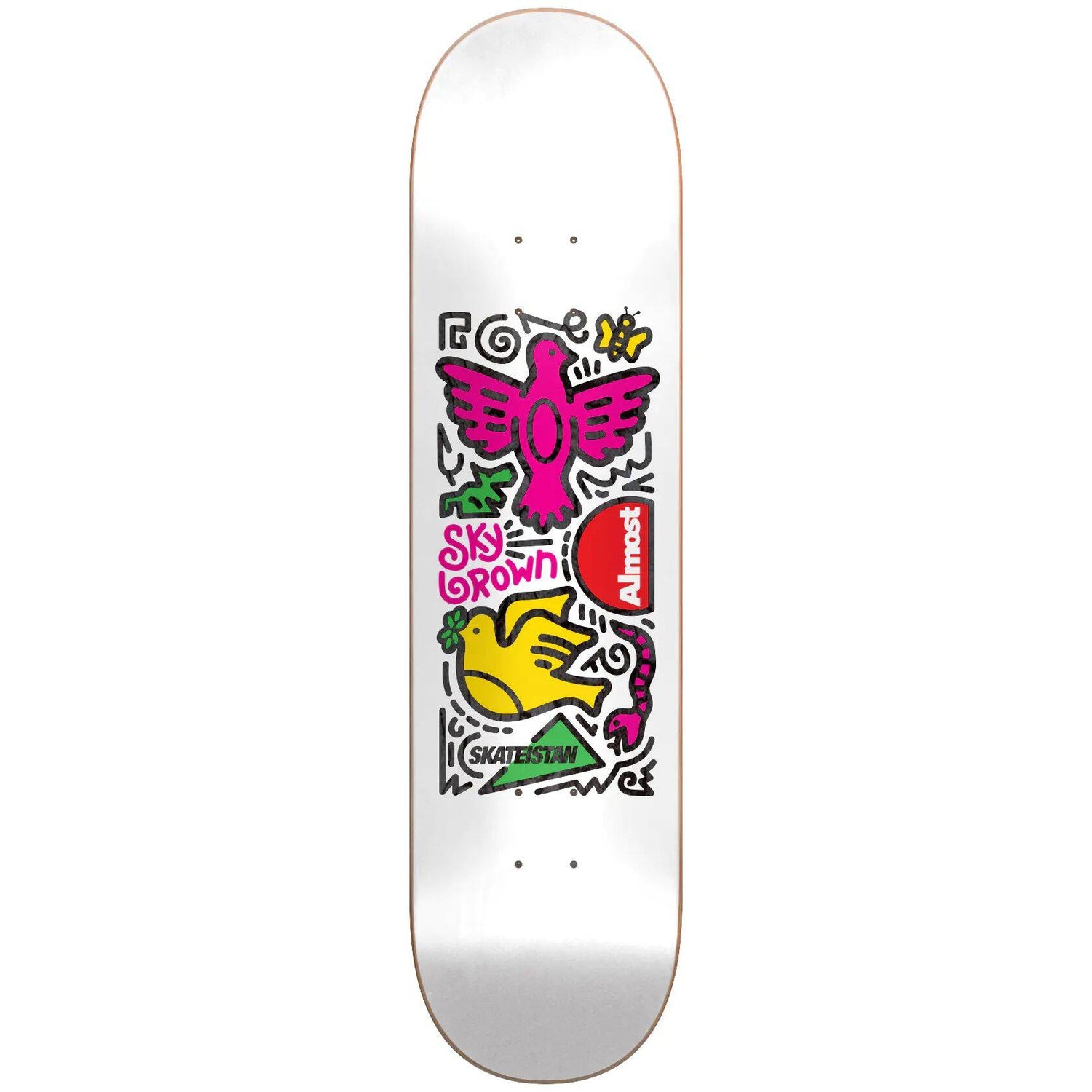 Almost Skateistan Sky Doodle R7 Skateboard Deck - White 8''