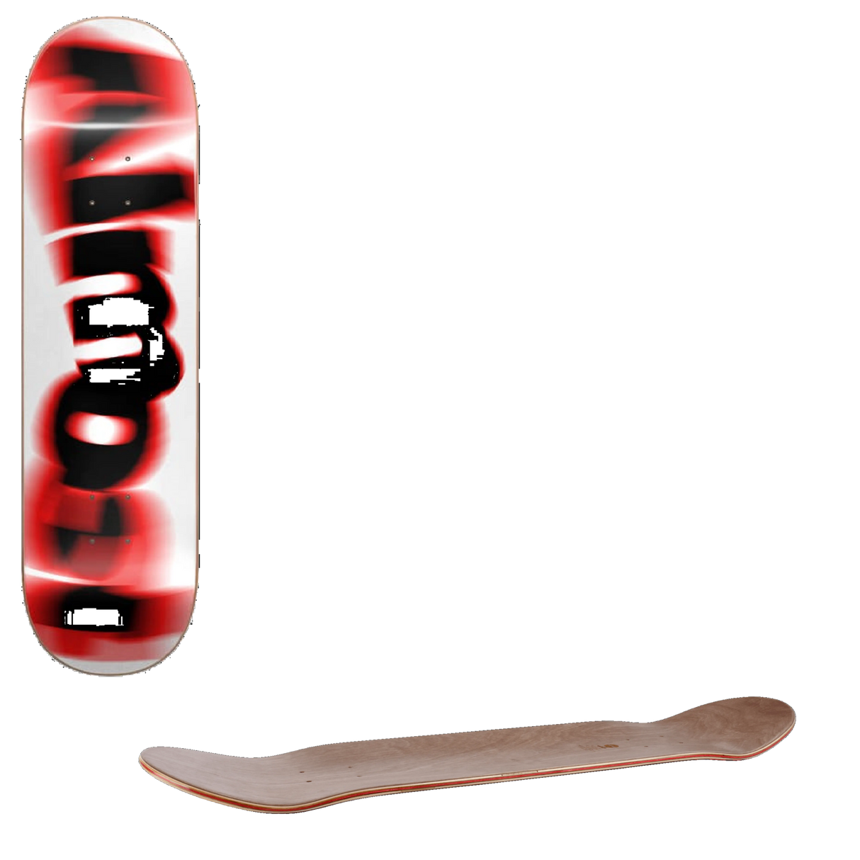 Almost Spin Blur Logo Skateboard Deck - Red 7.75''