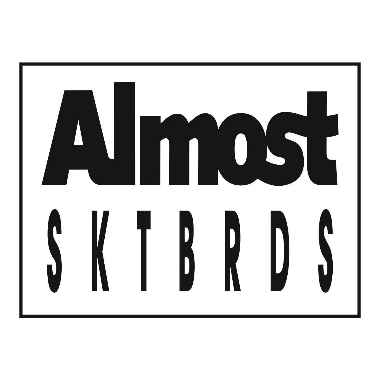 Almost Tailered Skateboard Sticker - White/Black