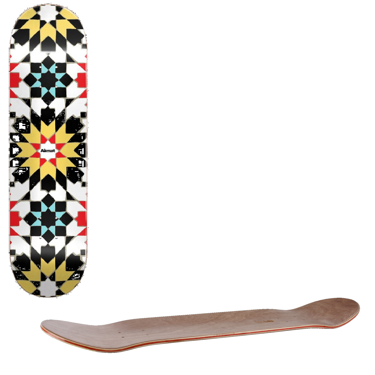 Almost Tile Pattern Skateboard Deck - White 8''