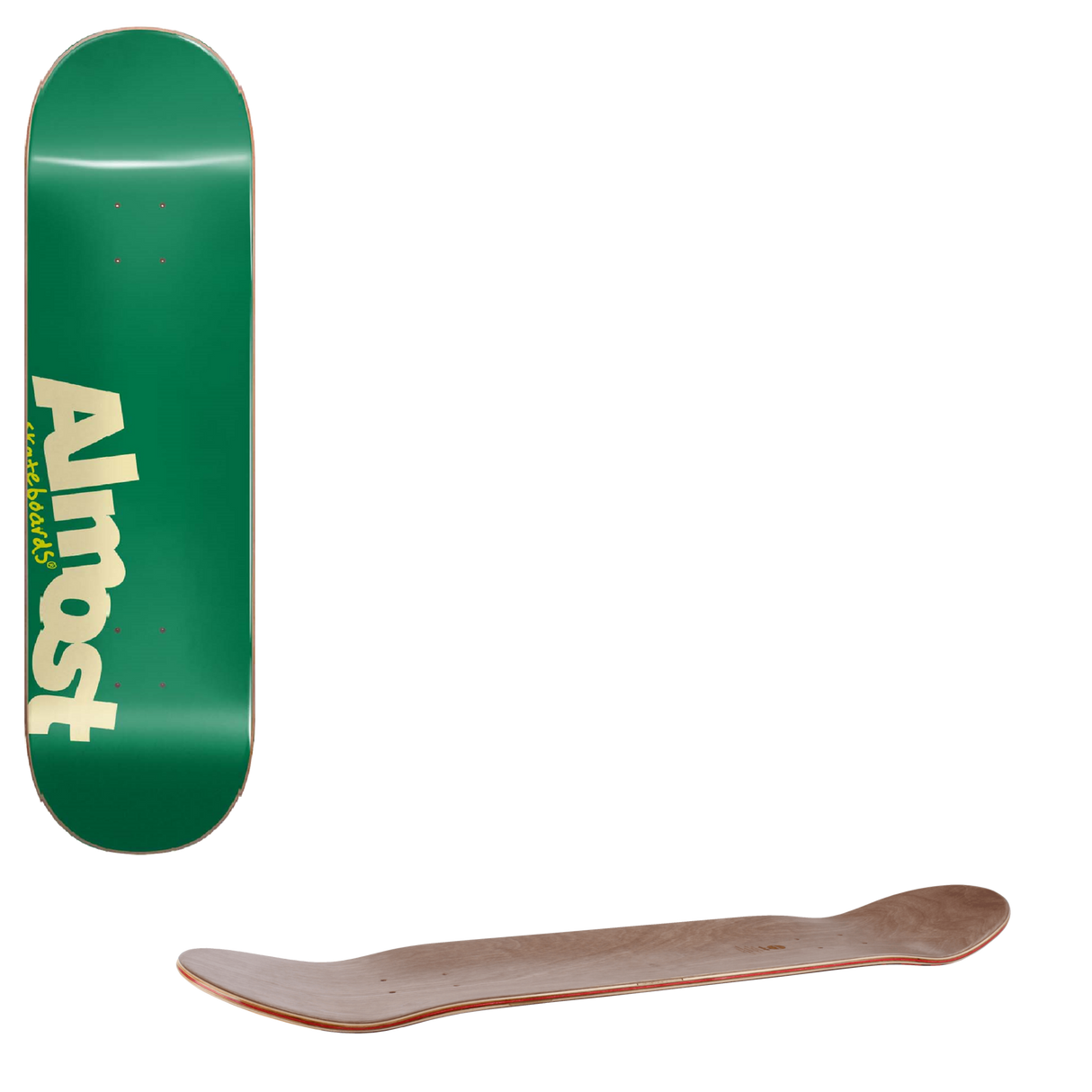 Almost Most Skateboard Deck - Green 8.25"