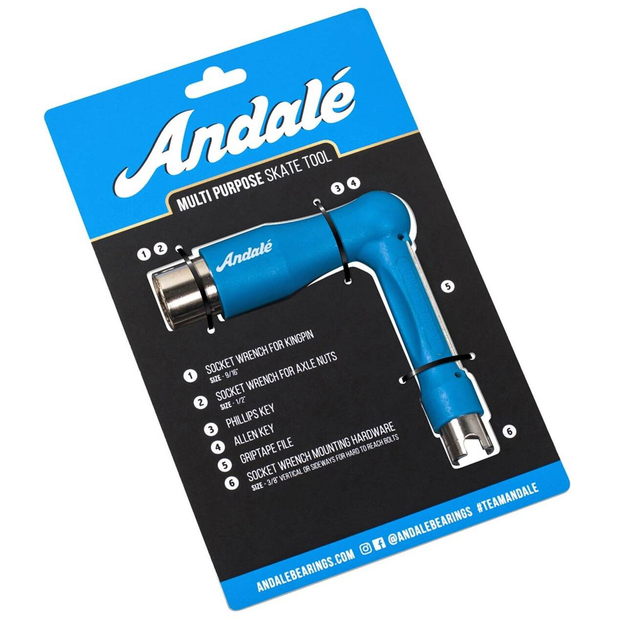 Andale Multi Purpose Skateboard Tool - Blue