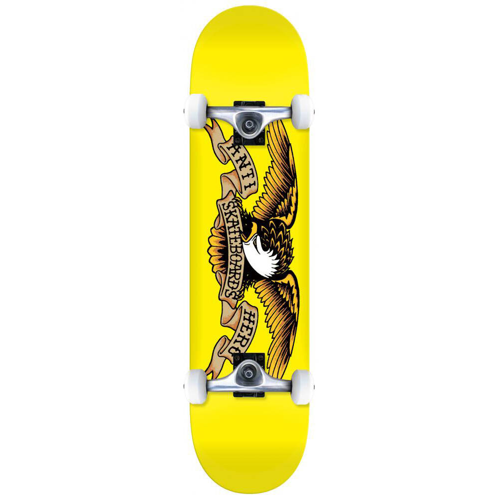 Anti Hero Classic Eagle Mini Complete Skateboard - Yellow 7.3''