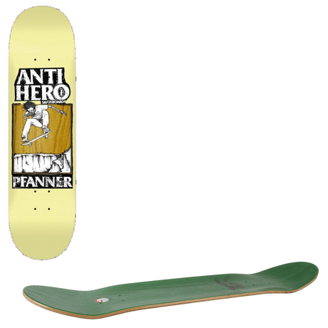 Anti Hero Pfanner Lance Skateboard Deck - Yellow/Brown 8.5''