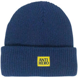 Anti Hero Lil Black Hero Beanie - Navy/Yellow