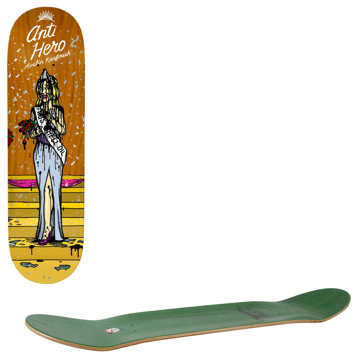 Anti Hero Miss Corp Greed Skateboard Deck - Kanfoush 8.25"