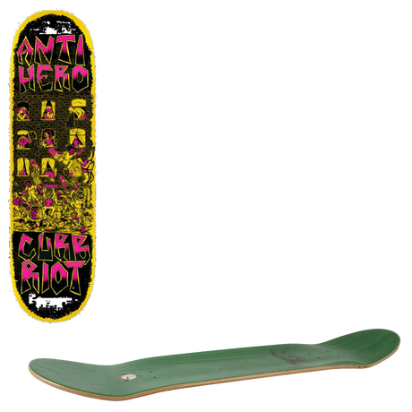 Anti Hero Curb Riot Team Skateboard Deck - Pink 8.5''