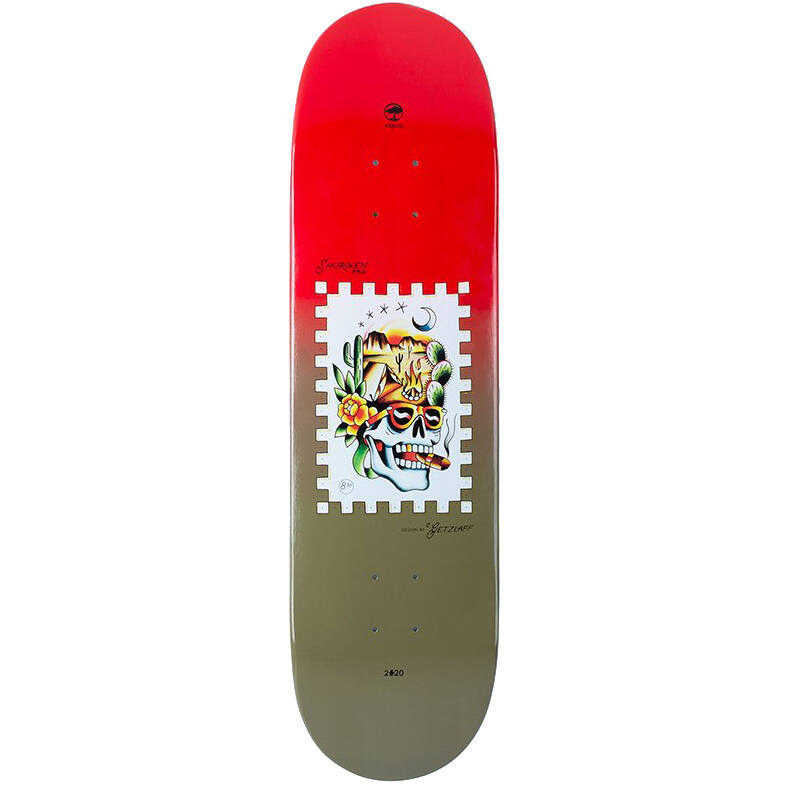 Arbor Street Shuriken Getzlaff Skateboard Deck - Red/Brown 8.25''