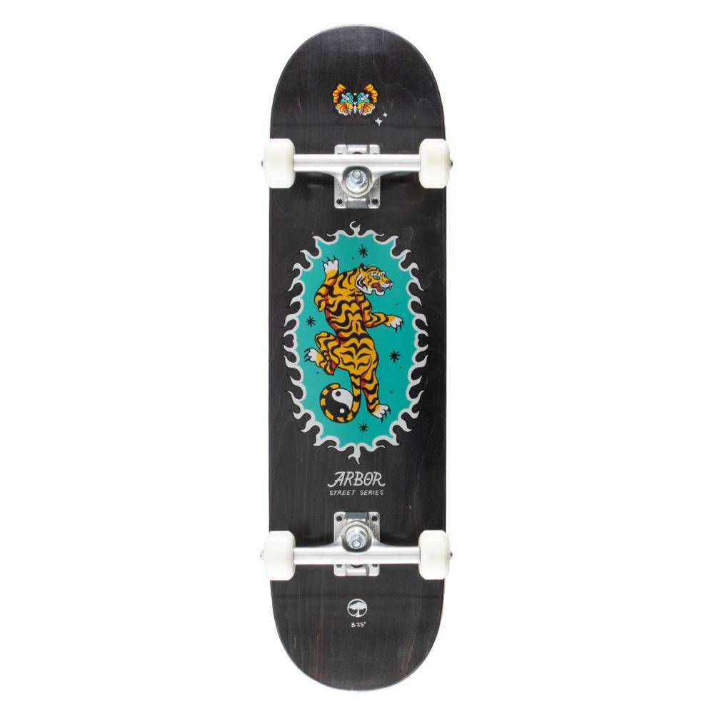 Arbor Street Inked Complete Skateboard - Tiger 8.25"